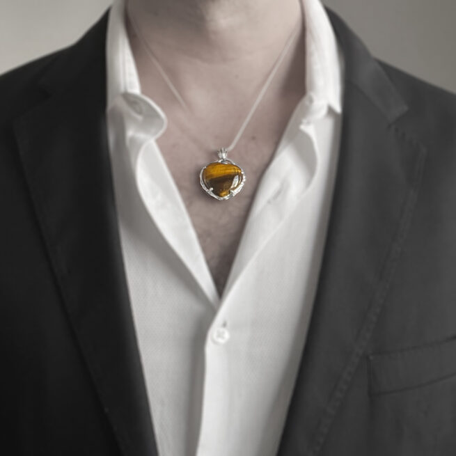 Tiger's Eye Heart Pendant