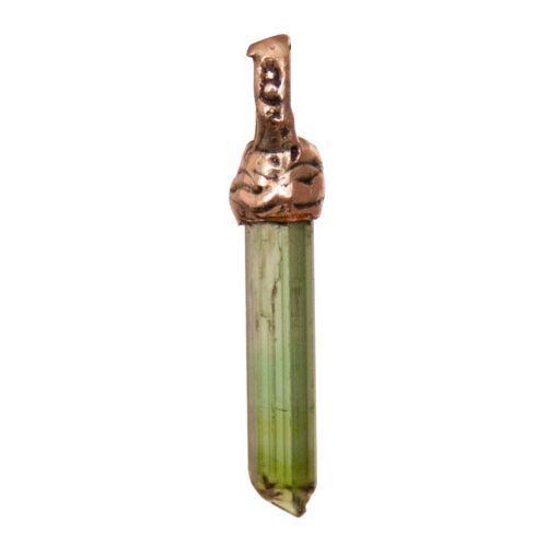 Tiny 9K Gold Green Tourmaline Pendant