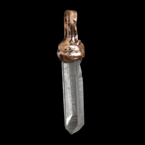 Tiny 9K Gold Quartz Pendant