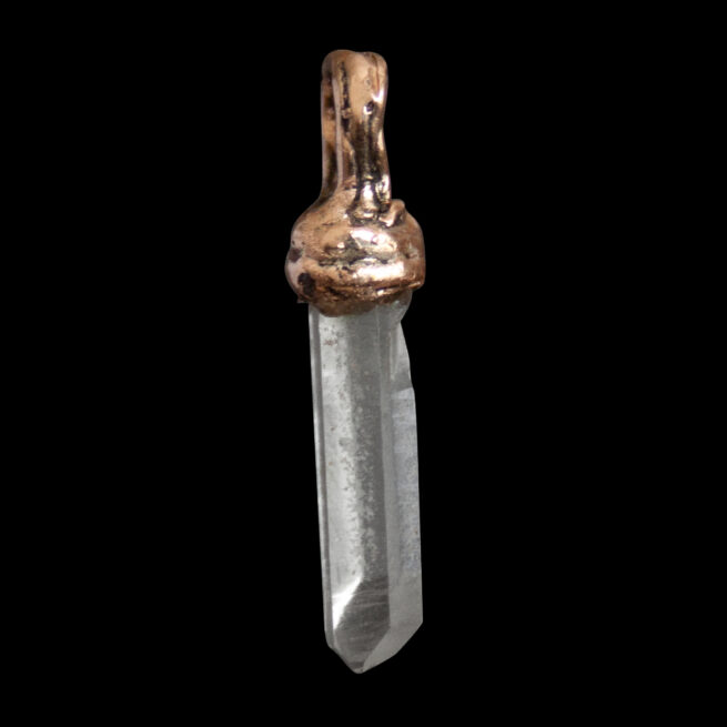 Tiny 9K Gold Quartz Pendant