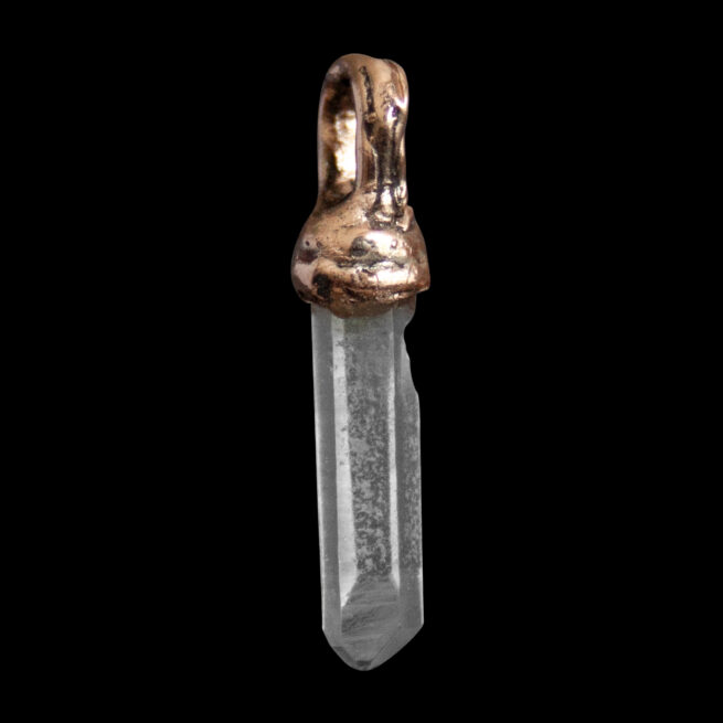 Tiny 9K Gold Quartz Pendant - Image 2