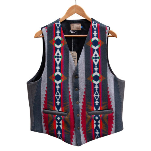 Grey Black Red Pendleton Waistcoat