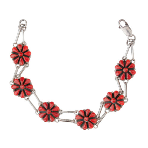Coral Flower Chain Bracelet