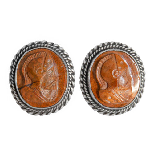 Brown Jasper Cameo Cufflinks