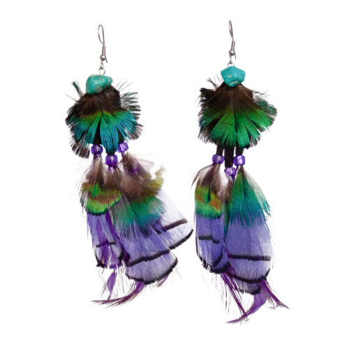 Navajo Purple Feather Earrings