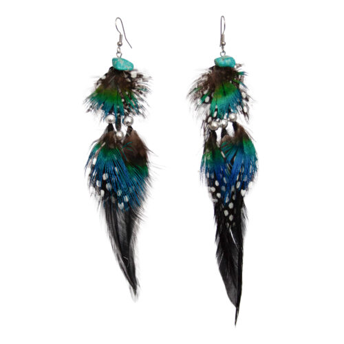 Polka Dot Feather Earrings