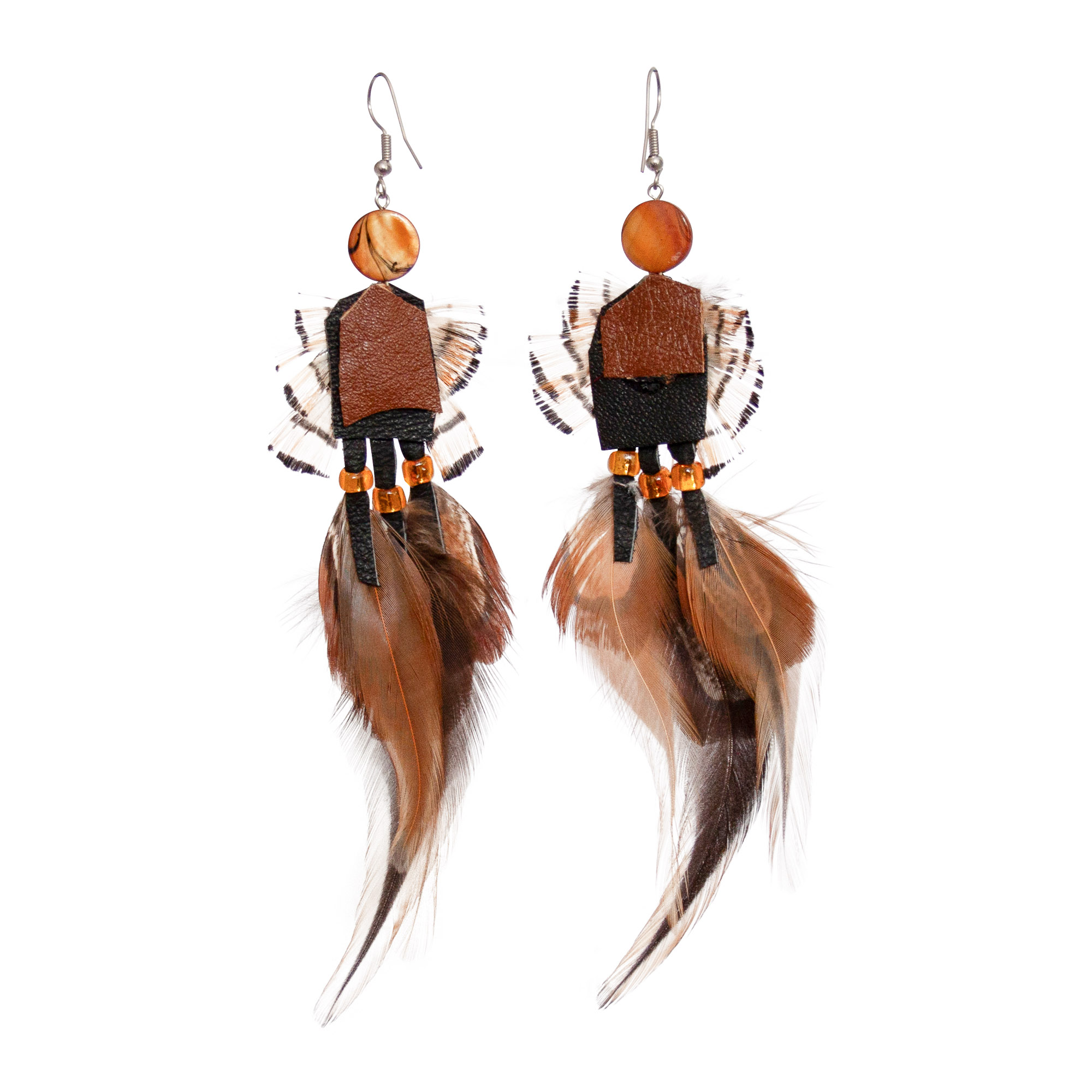 Boucles d'Oreille Plumes Œil de Tigre – Image 2
