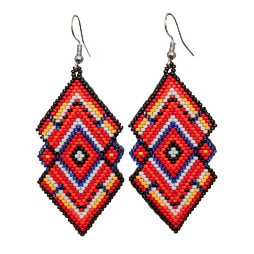 Double Diamond Beaded Earrings