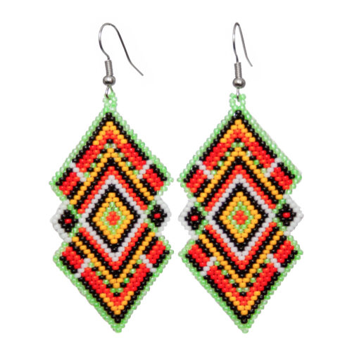 Double Diamond Multicolour Earrings