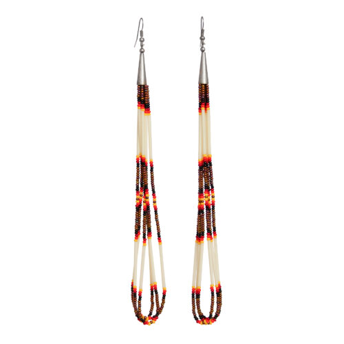Porcupine Quills Zuni Earrings
