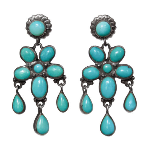 Turquoise Chandelier Zuni Earrings