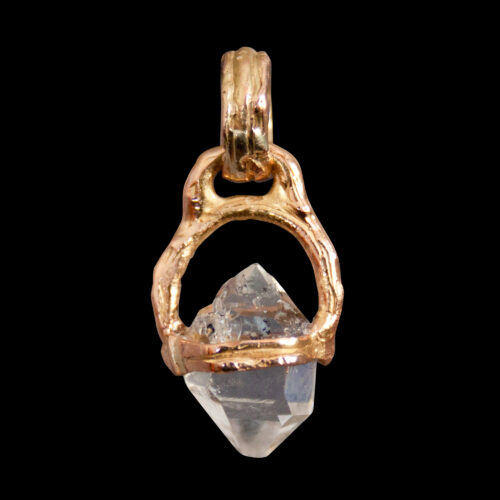 18K Gold Herkimer Diamond Pendant