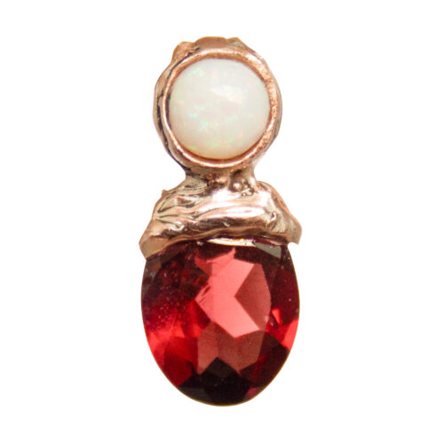 9K Gold Garnet Opal Pendant