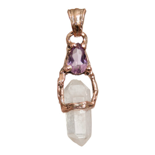 9K Gold Quartz Amethyst Pendant