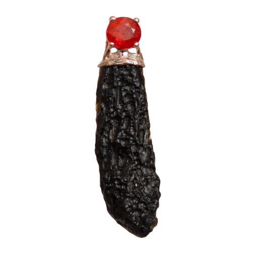 9K Gold Tektite Garnet Pendant