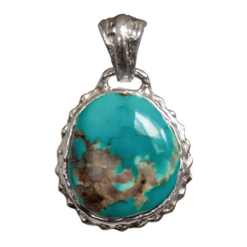 Blue Chrysocolla Silver Pendant