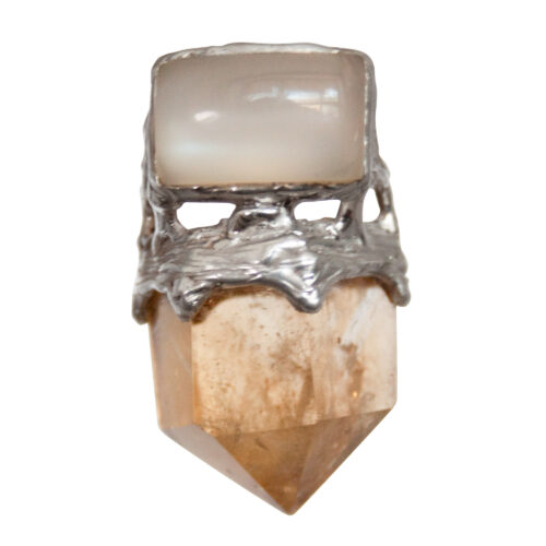 Citrine Moonstone Silver Talisman