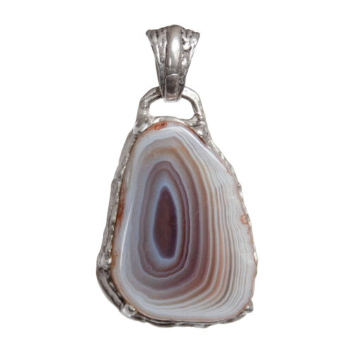 Grey Agate Silver Pendant