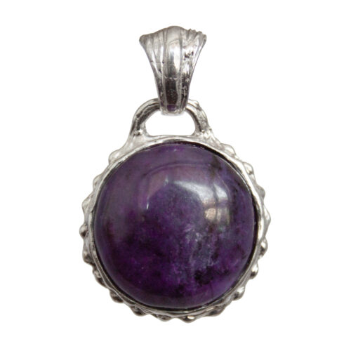 Round Sugilite Silver Pendant