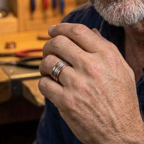 Silver Copper Ring – Stacked Bands