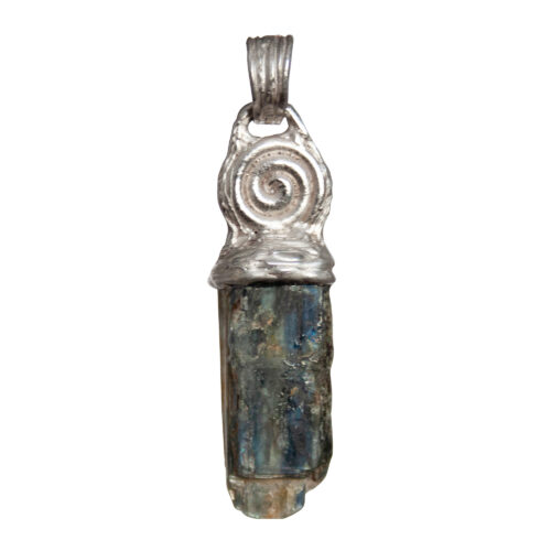 Silver Spiral Kyanite Pendant