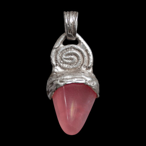 Silver Spiral Rhodochrosite Pendant