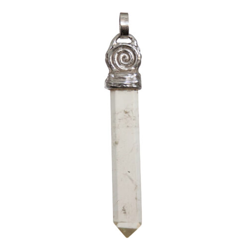 Silver Spiral Yellow Fluorite Pendant