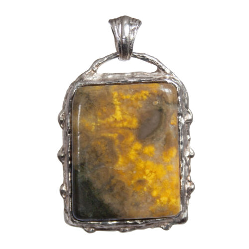 Yellow Agate Silver Pendant
