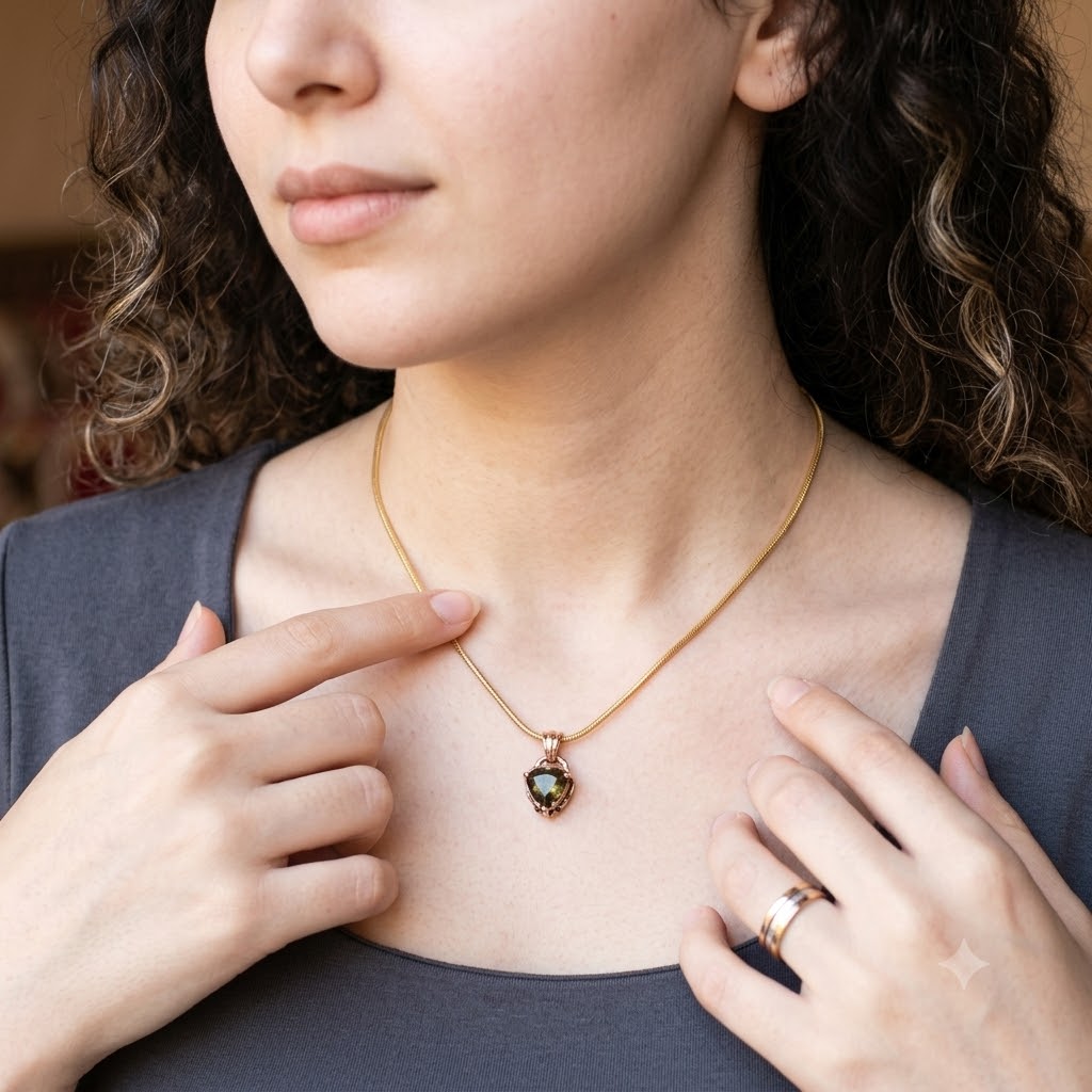 9K Gold Faceted Green Tourmaline