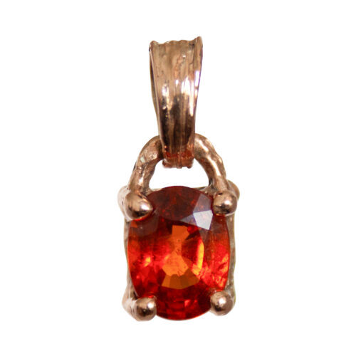 9K Gold Faceted Hessonite Pendant