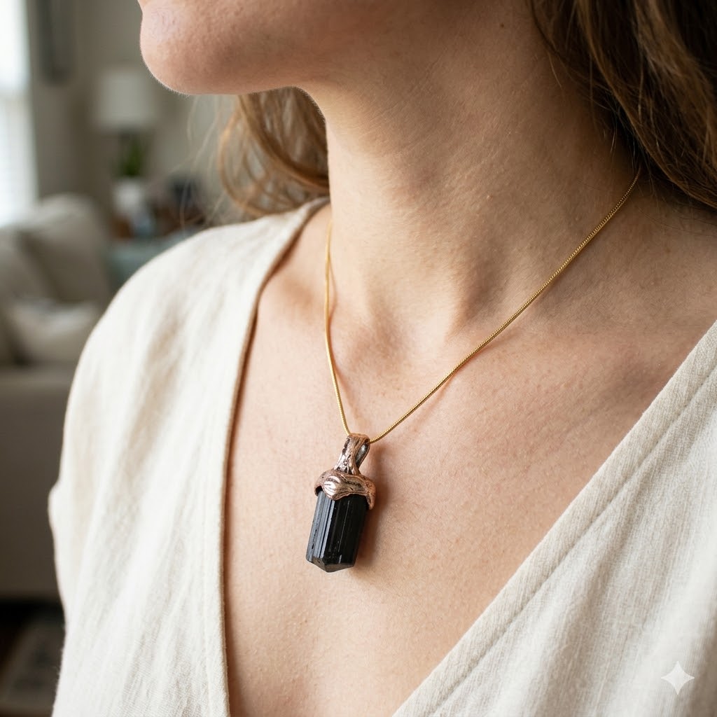 9K Gold Grounding Crystal Pendant