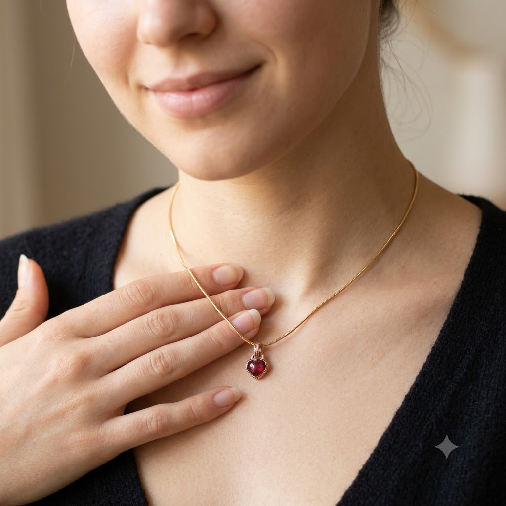 9K Gold Rhodolite Talisman