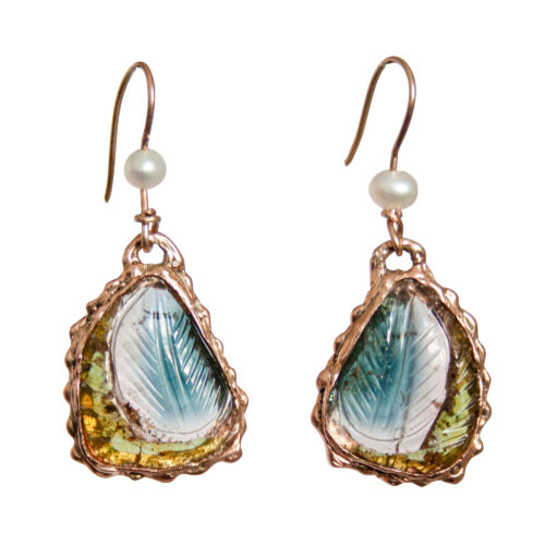 9K Gold Watermelon Tourmaline Earrings