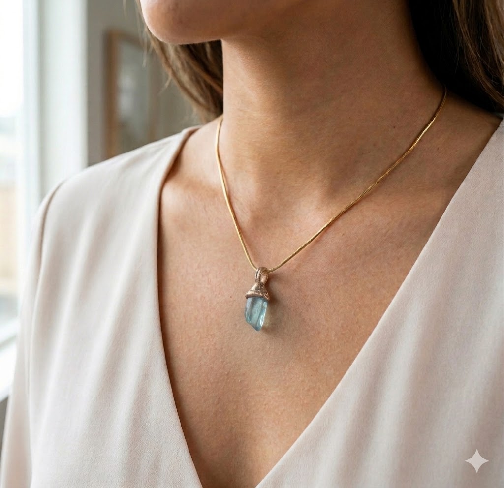 9K Gold Zircon Pendant
