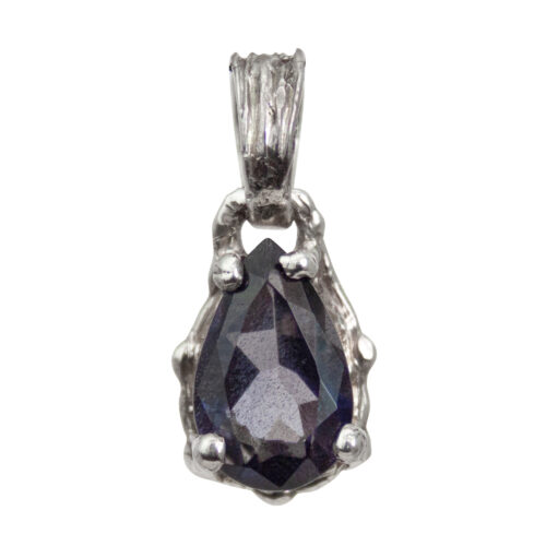Faceted Iolite Silver Pendant