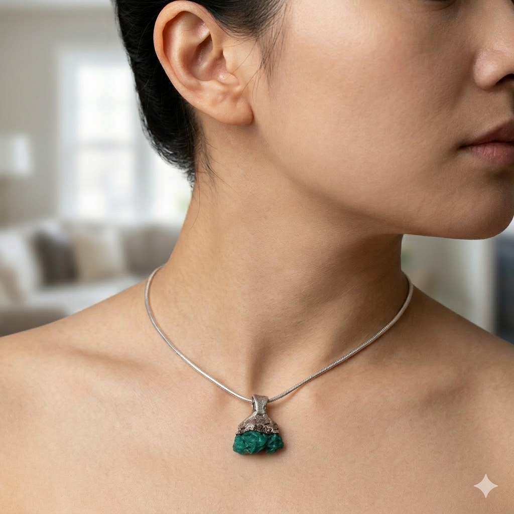 Sterling Silver Dioptase Pendant
