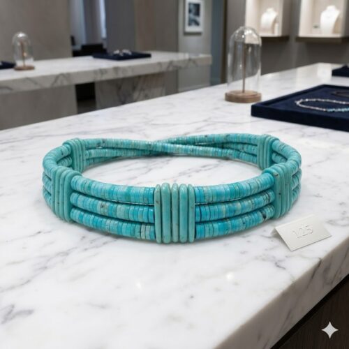 Triple Strand Turquoise Choker Necklace