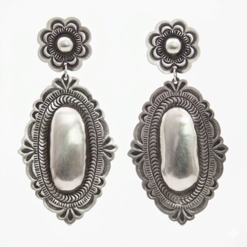Large Navajo Silver Earrings