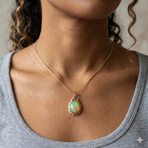 18K Gold Opal Talisman