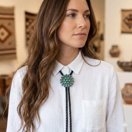 1960s Zuni Turquoise Bolo Tie