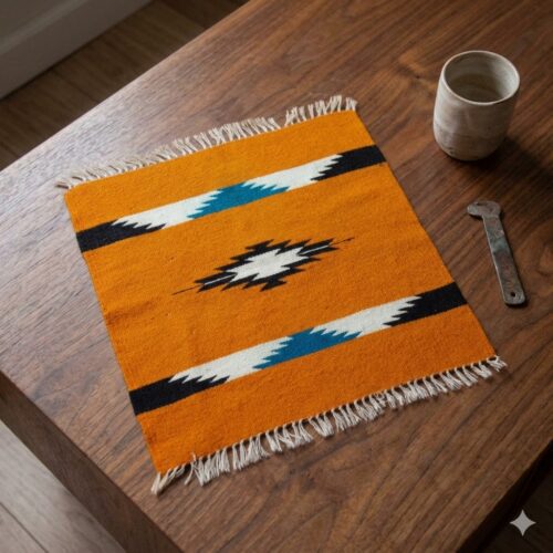 1970s Orange Navajo Weaving