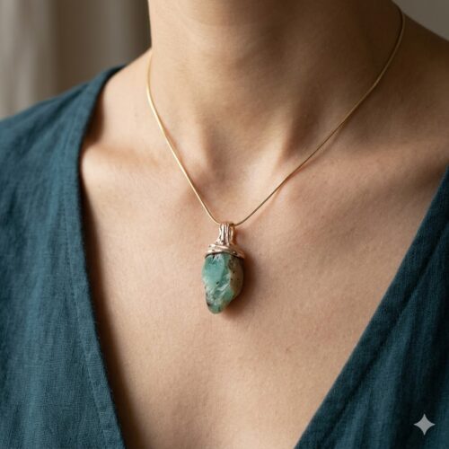 9K Gold Andean Opal Pendant