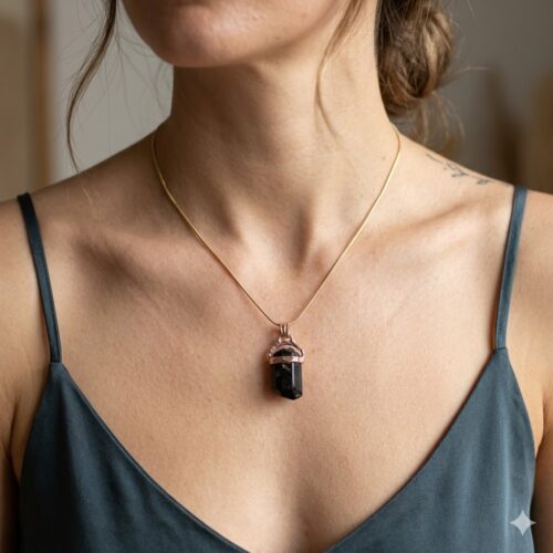 9K Gold Black Tourmaline Nugget
