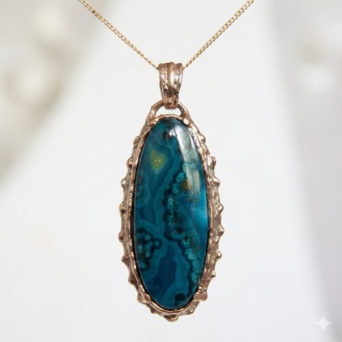 9K Gold Chrysocolla Pendant