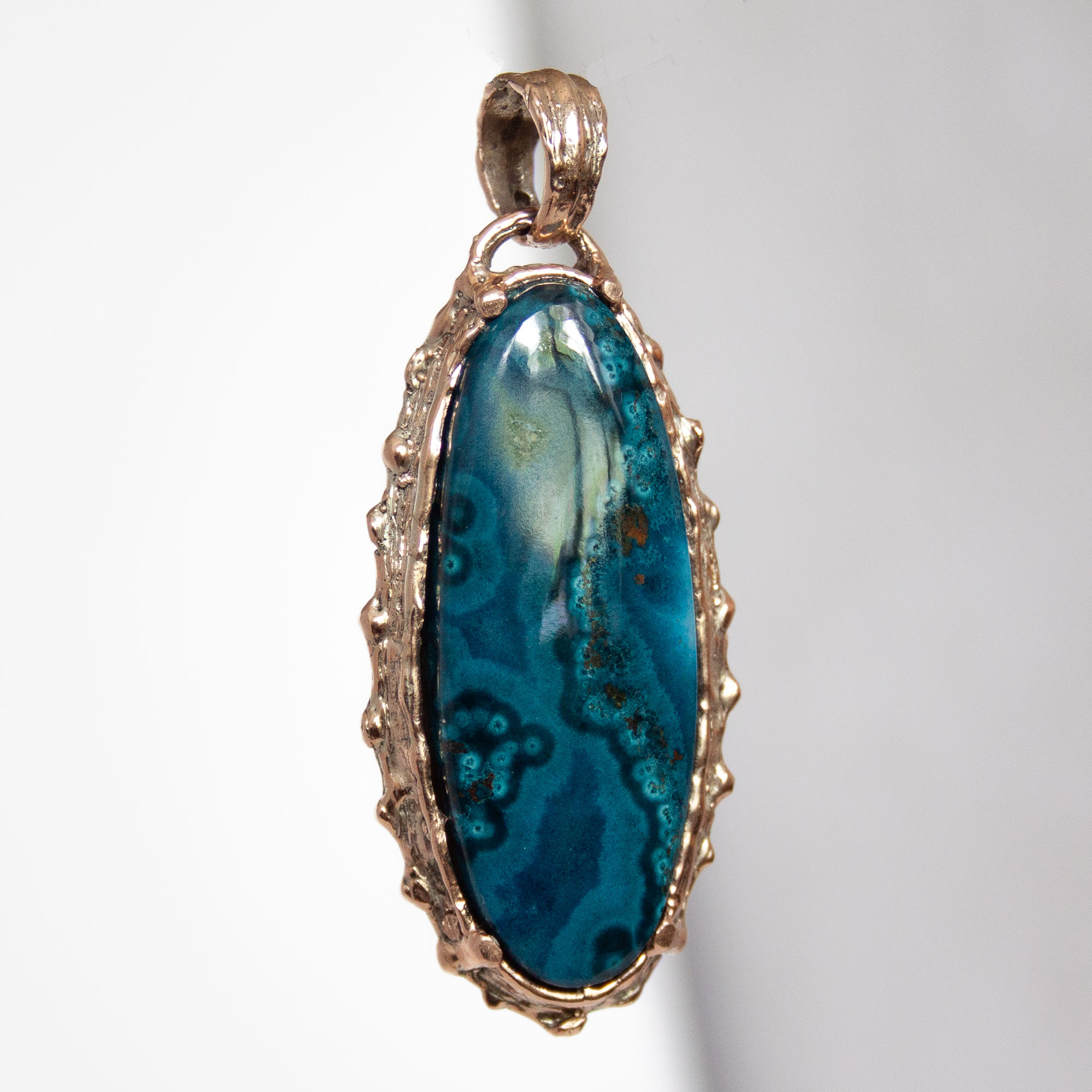 9K Gold Chrysocolla Pendant - Image 2