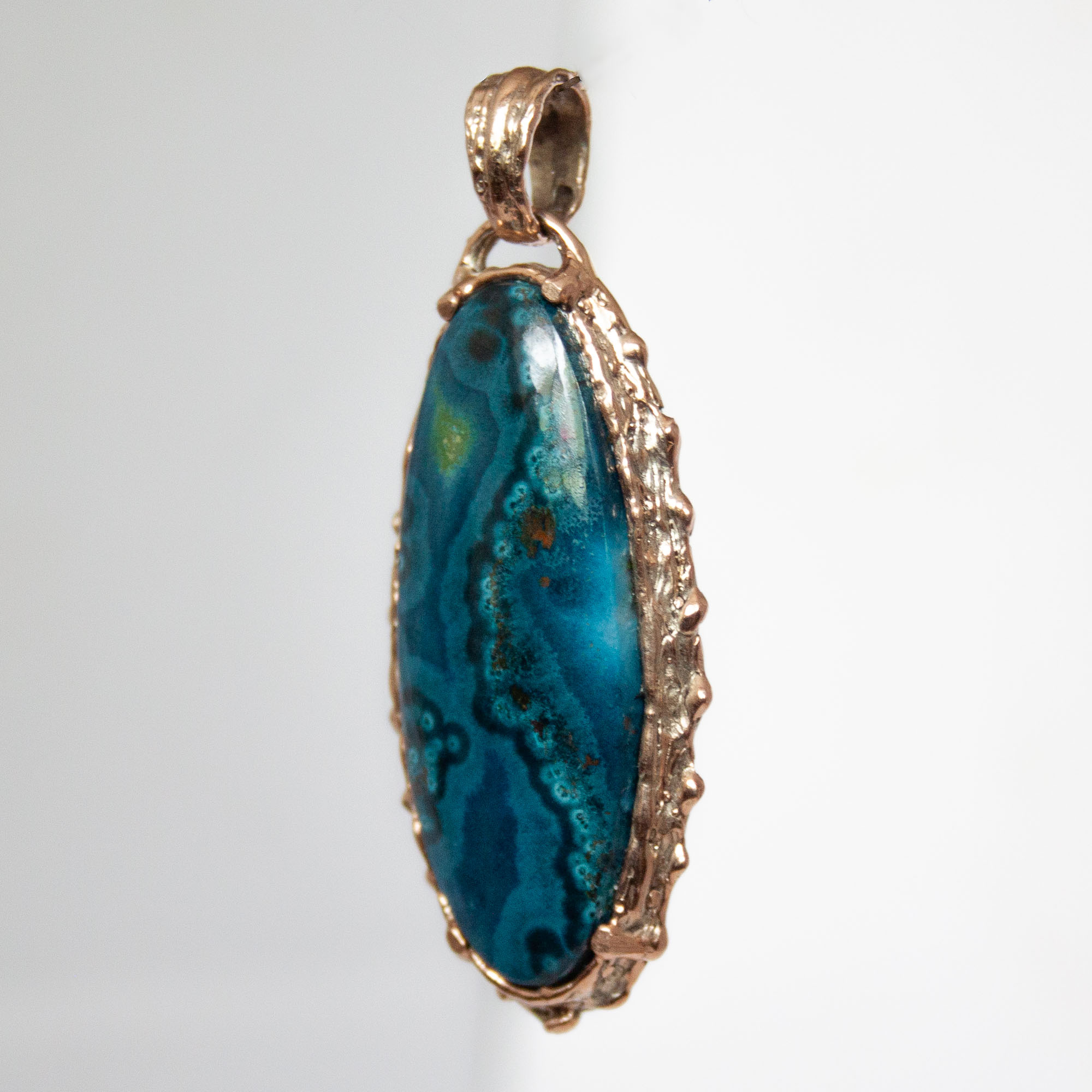 9K Gold Chrysocolla Pendant - Image 8