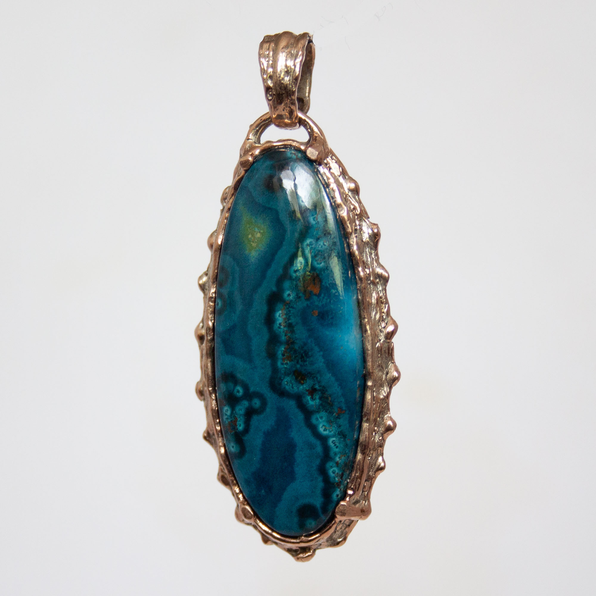 9K Gold Chrysocolla Pendant - Image 9