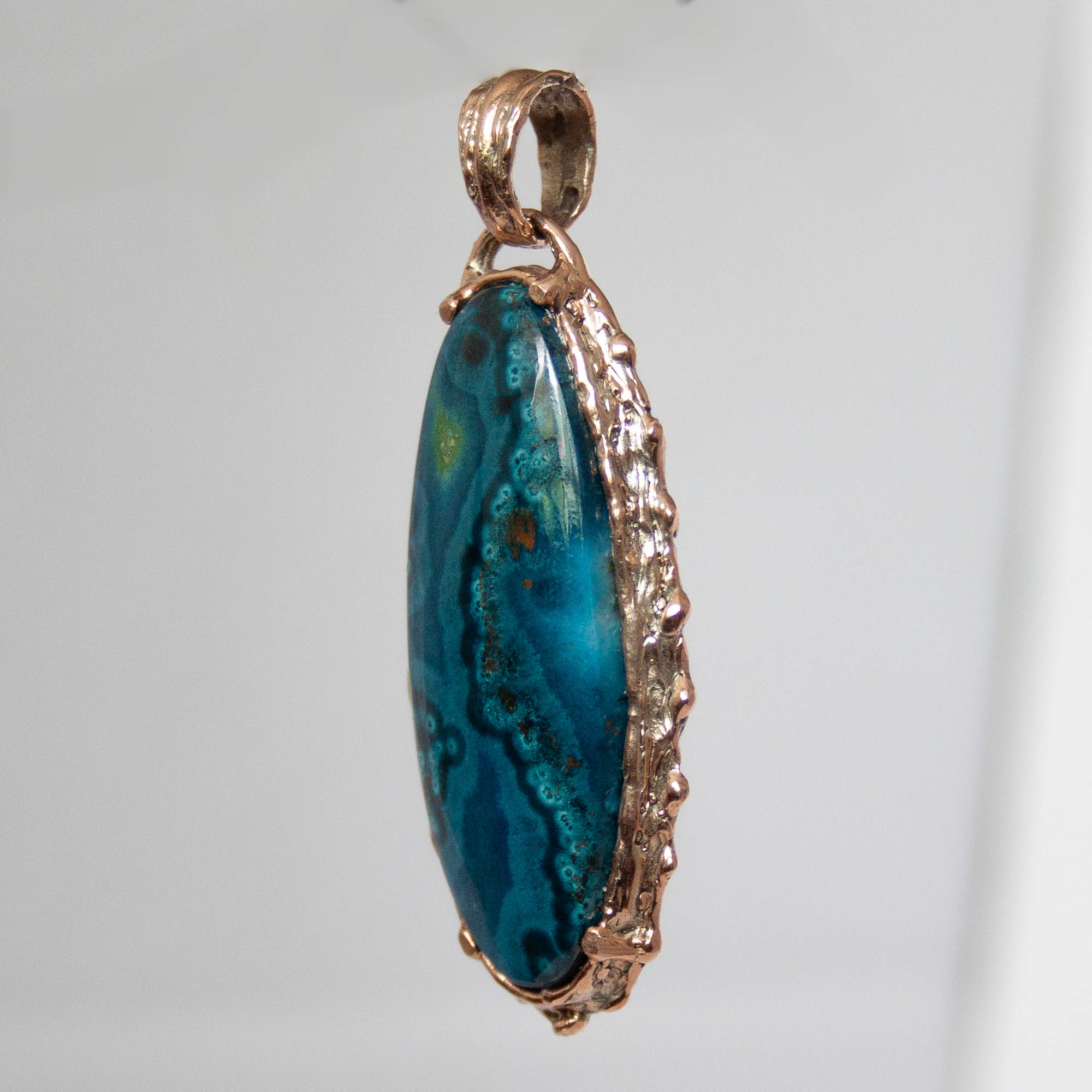9K Gold Chrysocolla Pendant - Image 7