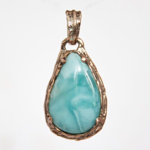 9K Gold Larimar Pendant