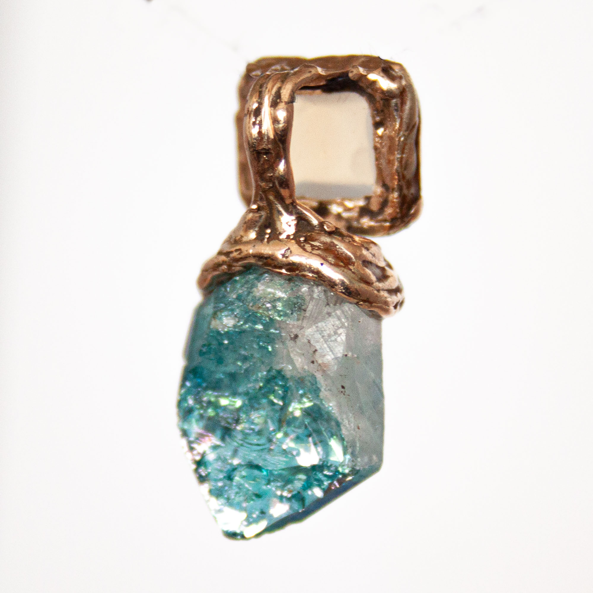 9K Gold Moonstone Aqua Aura Pendant - Image 3